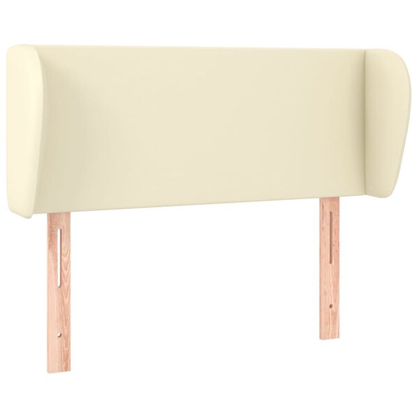 vidaXL sengegavl med kanter 93x23x78/88 cm kunstl&aelig;der cremefarvet