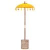 vidaXL Balinesisk parasol med base Gul 95 x 95 x 260 cm