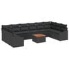 vidaXL Havesofa S&aelig;t 11 stk. Sort polyrattan