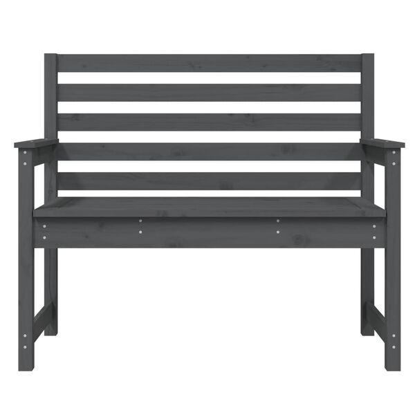 vidaXL havebænk 109x48x91,5 cm massivt fyrretræ grå