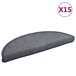 vidaXL trappem&aring;tter 15 stk. 56x17x3 cm lysegr&aring; og bl&aring; halvrunde