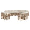 vidaXL Udend&oslash;rs sofagruppe 12 pcs Naturlig og Creme Hvid Polyester