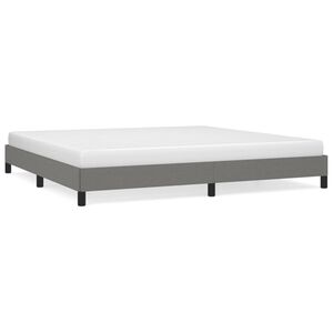 vidaXL sengeramme uden madras 200x200 cm stof m&oslash;rkegr&aring;