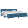 vidaXL Box spring seng med hovedg&aelig;rde M&oslash;rkebl&aring; 200 x 200 cm Fl&oslash;jl