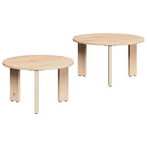 vidaXL Sofabord 2 stk. Naturfarvet 47,5 x 47,5 x 27 cm