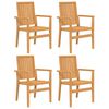 vidaXL stabelbare havestole 4 stk. 56,5x57,5x91 cm massivt teaktr&aelig;