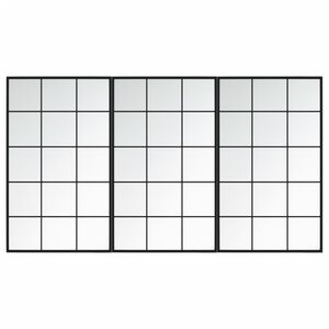 vidaXL v&aelig;gspejl 3 stk. 100x60 cm metal sort