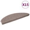vidaXL trappem&aring;tter 15 stk. 65x21x4 cm m&oslash;rkebeige halvrund store