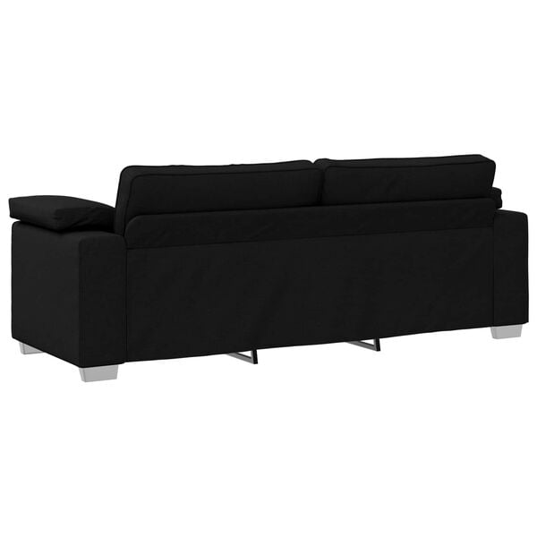 vidaXL Sofa Sort 219 x 77 x 82 cm Stof