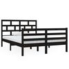 vidaXL sengeramme 135x190 cm dobbelt massivt tr&aelig; sort