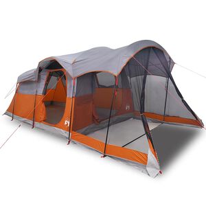 vidaXL 8-personers campingtelt vandt&aelig;t gr&aring; og orange