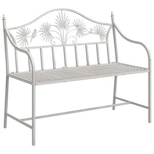 vidaXL Haveb&aelig;nk Antik hvid 104 x 52,5 x 89 cm St&aring;l
