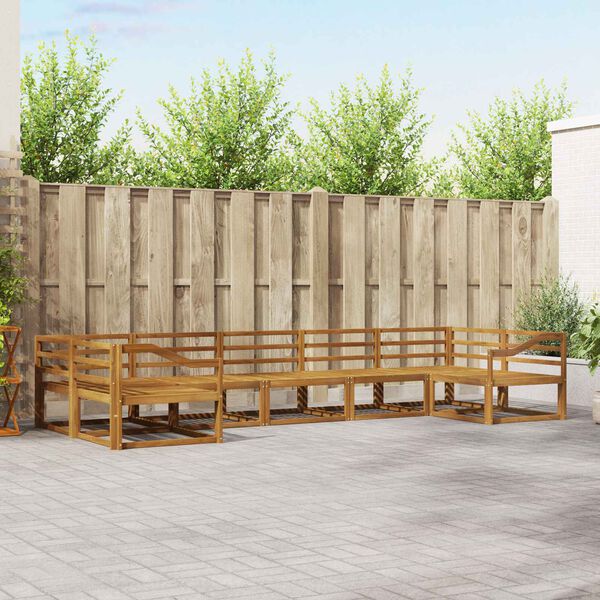 vidaXL Udend&oslash;rs sofagruppe 7 pcs Naturfarvet Massivt Akacietr&aelig;