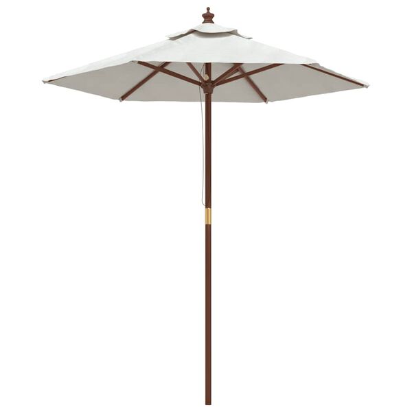 vidaXL haveparasol med træstang 196x231 cm sandfarvet