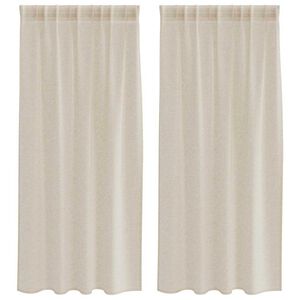 vidaXL Voile Gardin 2 pcs Sandfarvet 175 x 140 cm Polyester