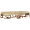 vidaXL Udend&oslash;rs sofagruppe 8 pcs Naturlig og Beige Massivt Akacietr&aelig;
