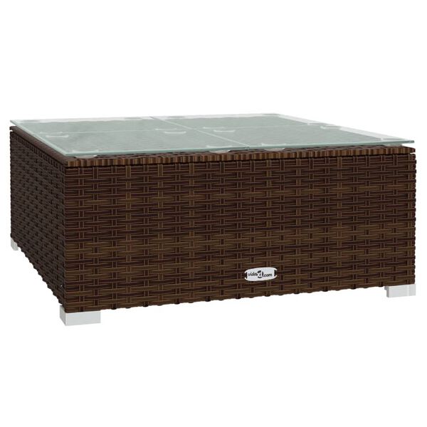 vidaXL sofabord til haven 60x60x30 cm polyrattan og glas brun