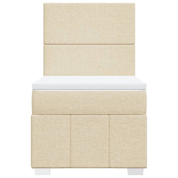 vidaXL kontinentalseng med madras 80x200 cm stof cremefarvet