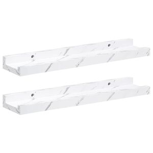 vidaXL V&aelig;ghylde 2 pcs Hvid marmor 40 x 9 x 3 cm Konstrueret tr&aelig;