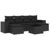 vidaXL sofas&aelig;t til haven 7 dele med hynder polyrattan sort