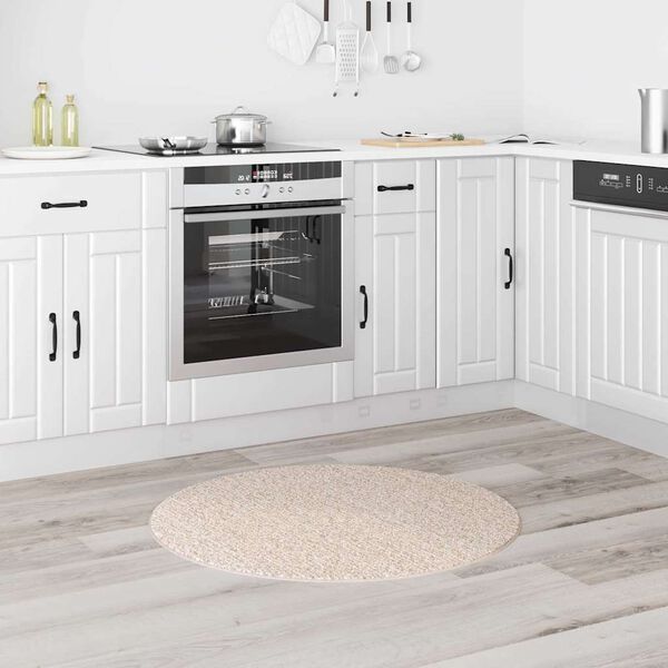 vidaXL Anti-slip Shaggy tæppe Creme 90 x 90 cm PP