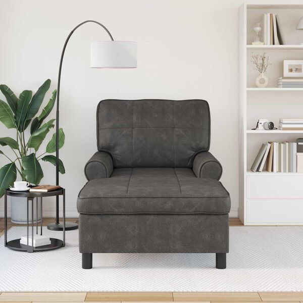 vidaXL Chaise Lounge med pude Sort 91 x 157 x 91 cm Faux l&aelig;der