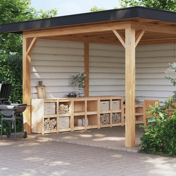 vidaXL udend&oslash;rs k&oslash;kkenskabe 3 stk. massivt fyrretr&aelig;