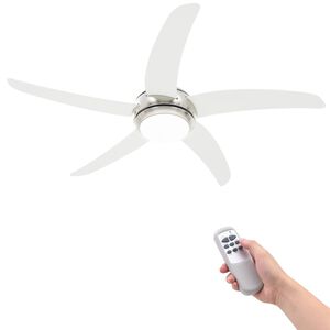 vidaXL dekorativ loftventilator med lys 128 cm hvid