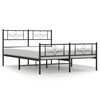 vidaXL sengeramme uden madras med fodg&aelig;rde 160x200 cm sort