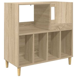 vidaXL Pladespillerstand Sonoma-eg 82 x 39,5 x 82,5 cm Konstrueret tr&aelig;
