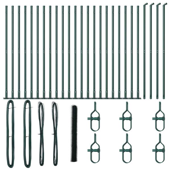 vidaXL Hegnsp&aelig;l Gr&oslash;n 50 x 1,5 m (36 mm net) St&aring;l og PVC