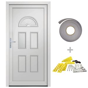 vidaXL hovedd&oslash;r 88x190 cm PVC hvid