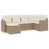 vidaXL sofas&aelig;t til haven 6 dele med hynder polyrattan beige