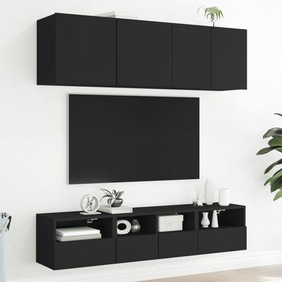 vidaXL væghængt tv-bord 40x30x30 cm konstrueret træ sort