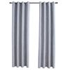 vidaXL m&oslash;rkl&aelig;gningsgardiner 2 stk. med metalringe 140 x 175 cm gr&aring;