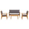 vidaXL Havesofa S&aelig;t 4 pcs Brun 120 x 65,5 x 79 cm Massivt Akacietr&aelig;