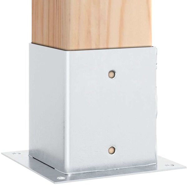 vidaXL stolpefødder firkantet 4 stk. 121x121 mm galvaniseret stål