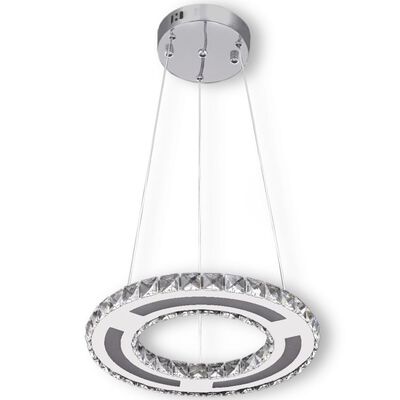 Ringformet LED-pendel/hængelampe, krystal, 13 W