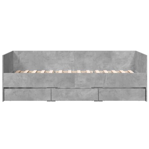vidaXL daybed med skuffer uden madras 100x200 cm betongrå