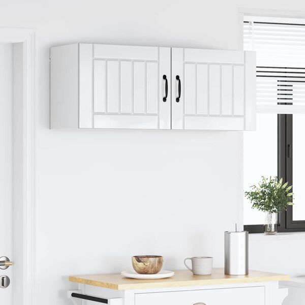 vidaXL K&oslash;kkenskab 2 pcs H&oslash;j gloss hvid 50 x 31 x 40 cm Konstrueret tr&aelig;