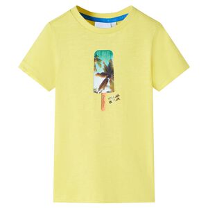 T-shirt til b&oslash;rn str. 116 gul