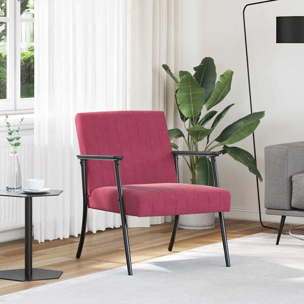 vidaXL l&aelig;nestol Vinr&oslash;d 59 x 75 x 78 cm Fl&oslash;jl