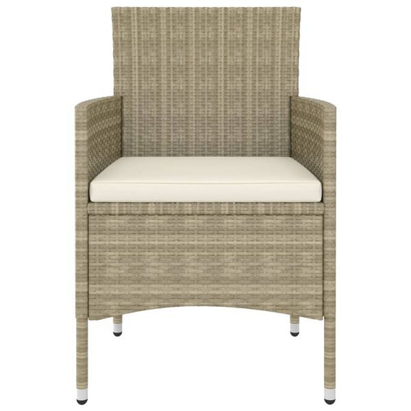 vidaXL loungesæt til haven 5 dele polyrattan beige