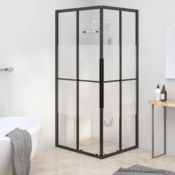 vidaXL brusekabine 90x70x180 cm halvmatteret sikkerhedsglas