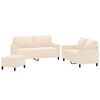 vidaXL sofas&aelig;t 3 dele med hynder velour cremefarvet