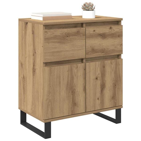 vidaXL Sideboard Artisan Egetr&aelig; 60 x 35 x 70 cm Ingeni&oslash;rt tr&aelig; og jern