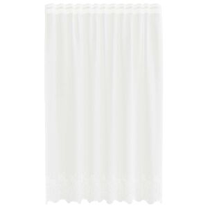 vidaXL Lace Gardin med gardiner Blomstret Hvid 140 x 150 cm Polyester