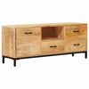vidaXL TV-borde med skuffe Brun 110 x 30 x 46 cm Massivt mangotr&aelig;