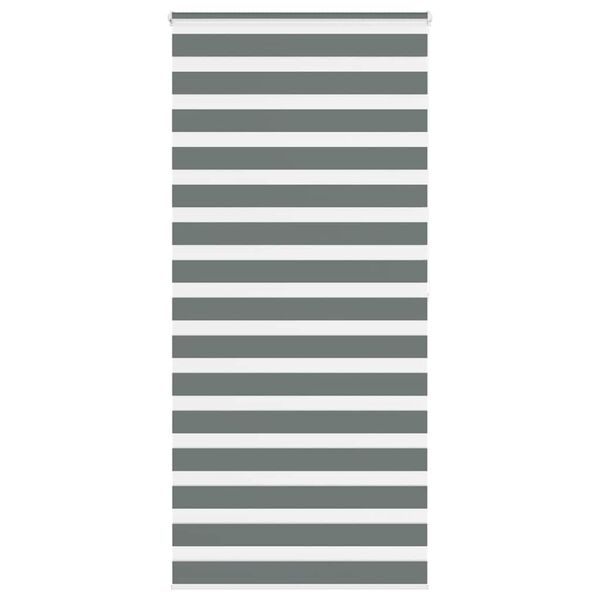 vidaXL zebragardin m&oslash;rkegr&aring; 115x200 cm stofbredde 110,9 cm polyester