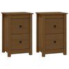 vidaXL sengeborde 2 stk. 40x35x61,5cm massivt fyrretr&aelig; gyldenbrun